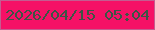 文字の大きさ：5、枠の色：c45c90、背景の色：f51166、文字の色：3d5545 無料ブログパーツのブログ時計