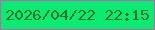 文字の大きさ：3、枠の色：c45fb6、背景の色：09eb71、文字の色：227326 無料ブログパーツのブログ時計