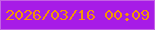 文字の大きさ：3、枠の色：c462e5、背景の色：a71ce7、文字の色：f49307 無料ブログパーツのブログ時計