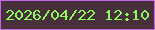 文字の大きさ：4、枠の色：c466e3、背景の色：47303a、文字の色：8cfd5d 無料ブログパーツのブログ時計