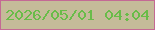 文字の大きさ：4、枠の色：c46994、背景の色：c5bb99、文字の色：69bc49 無料ブログパーツのブログ時計
