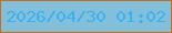 文字の大きさ：1、枠の色：c46e24、背景の色：84bfd9、文字の色：38b2f2 無料ブログパーツのブログ時計