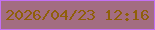 文字の大きさ：3、枠の色：c470f4、背景の色：a36d81、文字の色：8f5f09 無料ブログパーツのブログ時計