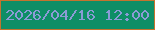 文字の大きさ：2、枠の色：c4732e、背景の色：0e8e66、文字の色：8b9bd6 無料ブログパーツのブログ時計