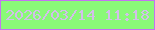 文字の大きさ：5、枠の色：c473f1、背景の色：8af978、文字の色：d2bfea 無料ブログパーツのブログ時計