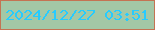 文字の大きさ：1、枠の色：c47453、背景の色：a3c8a6、文字の色：27cbfe 無料ブログパーツのブログ時計