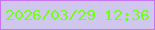 文字の大きさ：5、枠の色：c474f8、背景の色：d0c8ec、文字の色：71ff1a 無料ブログパーツのブログ時計