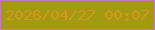 文字の大きさ：5、枠の色：c477c3、背景の色：a29b0e、文字の色：d79429 無料ブログパーツのブログ時計