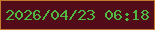 文字の大きさ：3、枠の色：c4792e、背景の色：520b19、文字の色：50b944 無料ブログパーツのブログ時計