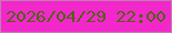 文字の大きさ：2、枠の色：c47bb1、背景の色：f228cb、文字の色：53610b 無料ブログパーツのブログ時計