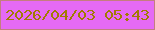 文字の大きさ：1、枠の色：c47d7f、背景の色：e56af5、文字の色：a17b02 無料ブログパーツのブログ時計