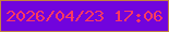 文字の大きさ：4、枠の色：c4813f、背景の色：7104dd、文字の色：fe3962 無料ブログパーツのブログ時計
