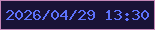 文字の大きさ：2、枠の色：c486b7、背景の色：191236、文字の色：5d72fd 無料ブログパーツのブログ時計