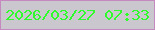 文字の大きさ：5、枠の色：c48ac0、背景の色：cac7ce、文字の色：2ffd2b 無料ブログパーツのブログ時計