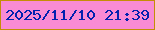 文字の大きさ：4、枠の色：c48d05、背景の色：f98bd5、文字の色：0121ae 無料ブログパーツのブログ時計