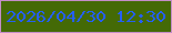文字の大きさ：5、枠の色：c48dc8、背景の色：446a06、文字の色：255ff5 無料ブログパーツのブログ時計