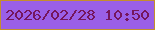 文字の大きさ：1、枠の色：c48e2c、背景の色：9a5fe7、文字の色：75155d 無料ブログパーツのブログ時計