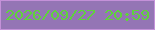 文字の大きさ：5、枠の色：c491d9、背景の色：9475b5、文字の色：5fd33b 無料ブログパーツのブログ時計