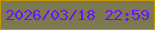 文字の大きさ：3、枠の色：c49602、背景の色：7c784f、文字の色：6915fb 無料ブログパーツのブログ時計