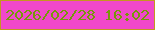 文字の大きさ：2、枠の色：c4971f、背景の色：f148ca、文字の色：769809 無料ブログパーツのブログ時計