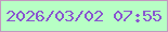 文字の大きさ：5、枠の色：c497c0、背景の色：b7ffc4、文字の色：8955d0 無料ブログパーツのブログ時計