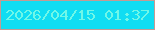文字の大きさ：3、枠の色：c49a93、背景の色：10ddf2、文字の色：70f7e8 無料ブログパーツのブログ時計