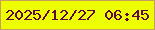 文字の大きさ：3、枠の色：c49f5e、背景の色：eefe02、文字の色：60073c 無料ブログパーツのブログ時計