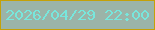 文字の大きさ：3、枠の色：c4a108、背景の色：9bb4a8、文字の色：78e7dc 無料ブログパーツのブログ時計