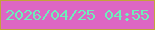 文字の大きさ：3、枠の色：c4a33b、背景の色：dd66c4、文字の色：6eefba 無料ブログパーツのブログ時計