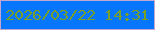 文字の大きさ：3、枠の色：c4a6d3、背景の色：0676fd、文字の色：769f2b 無料ブログパーツのブログ時計