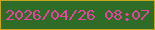 文字の大きさ：5、枠の色：c4a721、背景の色：2f6c27、文字の色：e3459c 無料ブログパーツのブログ時計
