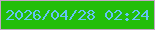 文字の大きさ：1、枠の色：c4a7c6、背景の色：22be0a、文字の色：63c3f4 無料ブログパーツのブログ時計