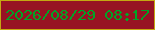 文字の大きさ：5、枠の色：c4a812、背景の色：971323、文字の色：00a426 無料ブログパーツのブログ時計