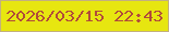 文字の大きさ：1、枠の色：c4b07e、背景の色：e7e610、文字の色：b14b3a 無料ブログパーツのブログ時計