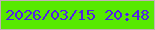 文字の大きさ：2、枠の色：c4b0b5、背景の色：57e901、文字の色：521fe8 無料ブログパーツのブログ時計