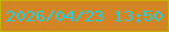 文字の大きさ：5、枠の色：c4b401、背景の色：d38526、文字の色：23d0db 無料ブログパーツのブログ時計