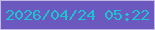 文字の大きさ：5、枠の色：c4b9e6、背景の色：6b59c0、文字の色：1bc4d0 無料ブログパーツのブログ時計
