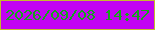 文字の大きさ：5、枠の色：c4ba2d、背景の色：c202f2、文字の色：14a21d 無料ブログパーツのブログ時計