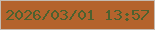 文字の大きさ：2、枠の色：c4bbb2、背景の色：b4632d、文字の色：4d612f 無料ブログパーツのブログ時計