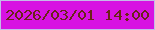 文字の大きさ：5、枠の色：c4bbe8、背景の色：d713e2、文字の色：6b2418 無料ブログパーツのブログ時計