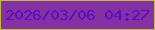 文字の大きさ：2、枠の色：c4bc3e、背景の色：8432a3、文字の色：590cc2 無料ブログパーツのブログ時計