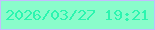 文字の大きさ：5、枠の色：c4bdfe、背景の色：8afccb、文字の色：2cf5af 無料ブログパーツのブログ時計