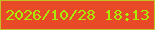 文字の大きさ：1、枠の色：c4c128、背景の色：e84927、文字の色：aceb03 無料ブログパーツのブログ時計