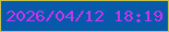 文字の大きさ：5、枠の色：c4c24a、背景の色：0759aa、文字の色：c835f1 無料ブログパーツのブログ時計