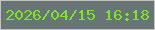 文字の大きさ：1、枠の色：c4c2bf、背景の色：677574、文字の色：7fe32a 無料ブログパーツのブログ時計