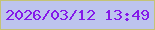 文字の大きさ：5、枠の色：c4c376、背景の色：bdc4ee、文字の色：8419e9 無料ブログパーツのブログ時計