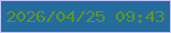 文字の大きさ：2、枠の色：c4c3fc、背景の色：246b9e、文字の色：5e9727 無料ブログパーツのブログ時計