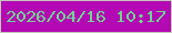 文字の大きさ：2、枠の色：c4c6b8、背景の色：b308b3、文字の色：72d492 無料ブログパーツのブログ時計