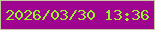 文字の大きさ：4、枠の色：c4c79f、背景の色：9f0491、文字の色：99f324 無料ブログパーツのブログ時計