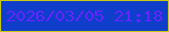 文字の大きさ：3、枠の色：c4c812、背景の色：0f3ecb、文字の色：6425fc 無料ブログパーツのブログ時計